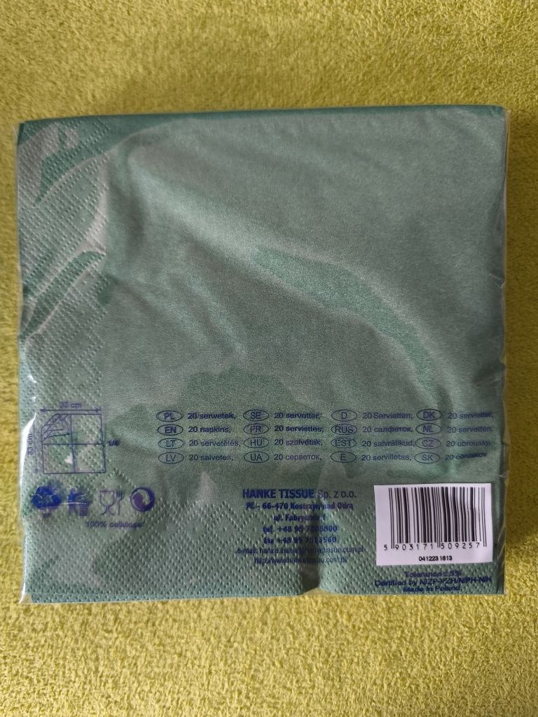 Serwetki - butelkowa zieleń