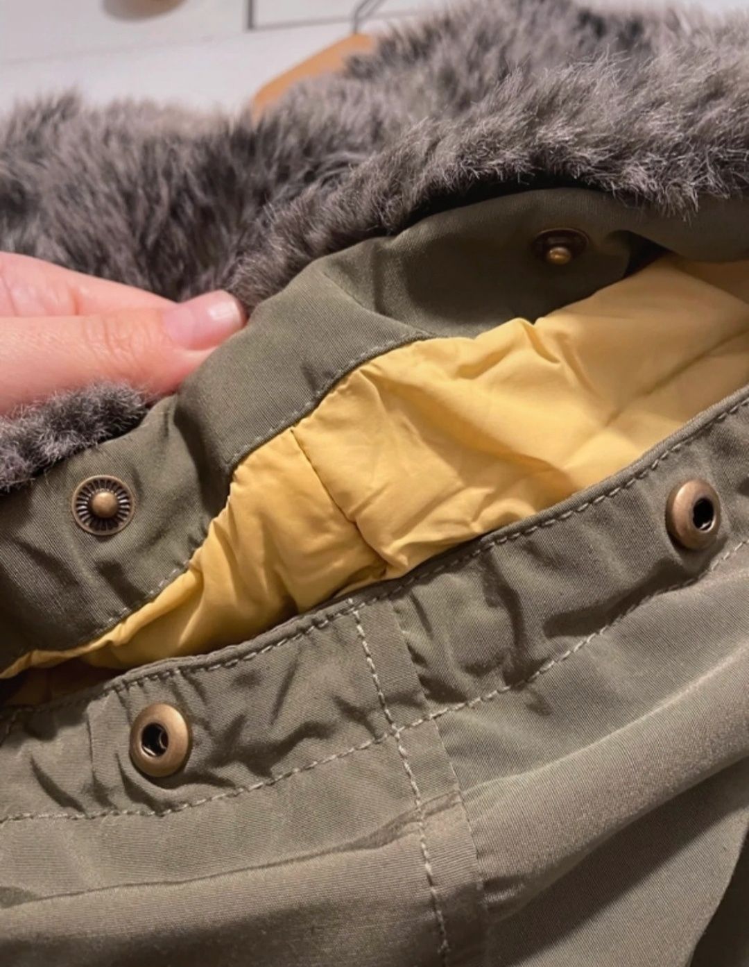 Tommy Hilfiger kurtka parka ocieplana zimowa khaki oliwkowa zielona M