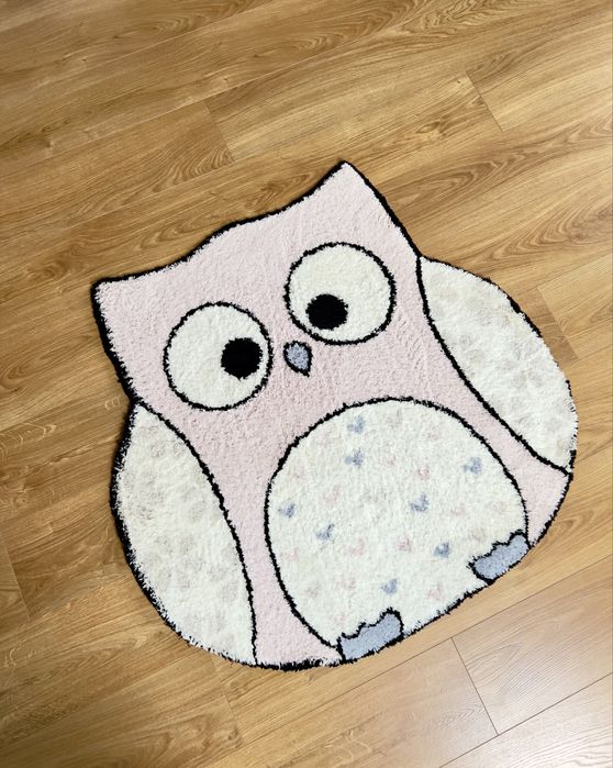 Dywan dywanik dla dziewczynki  różowy sowa sówka 109 cm