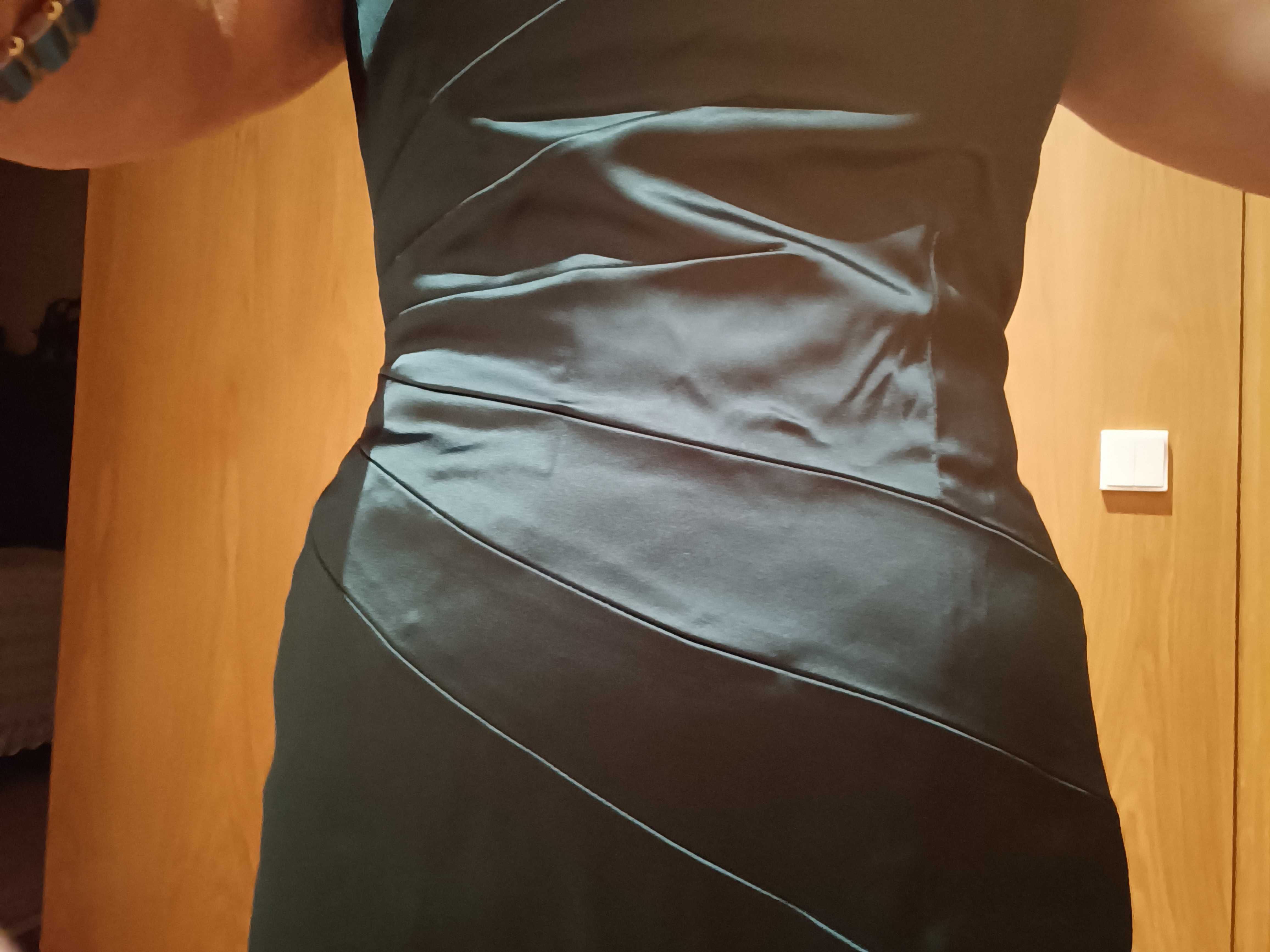 Vestido seda verde