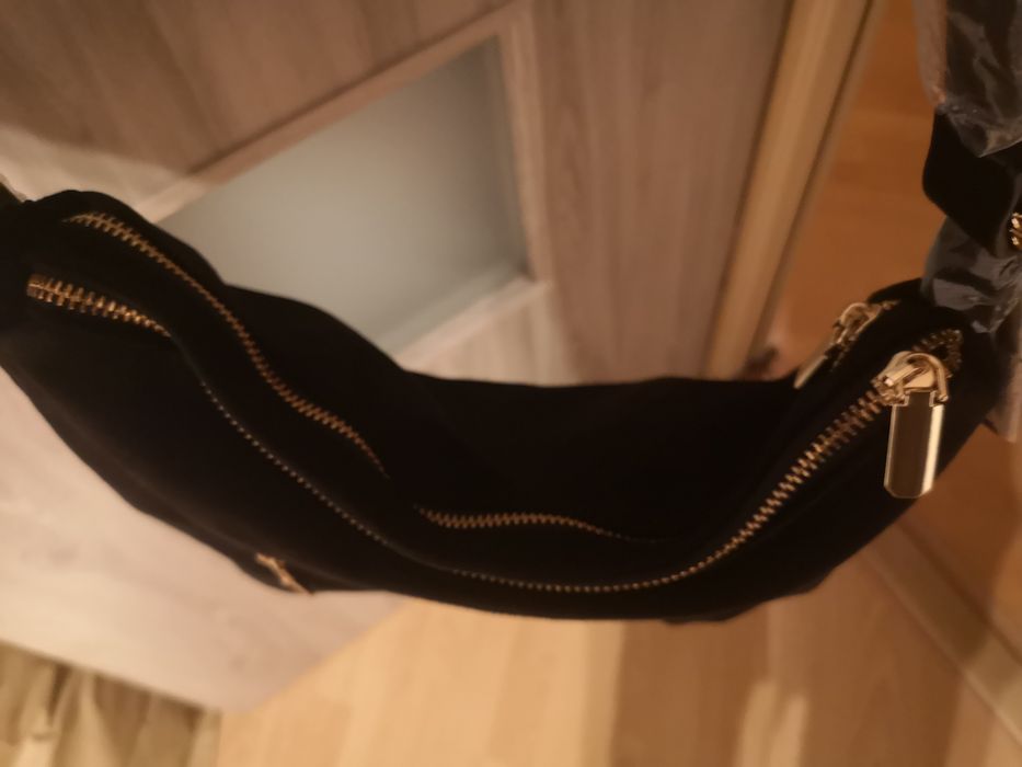 Czarna zamszowa  torebka