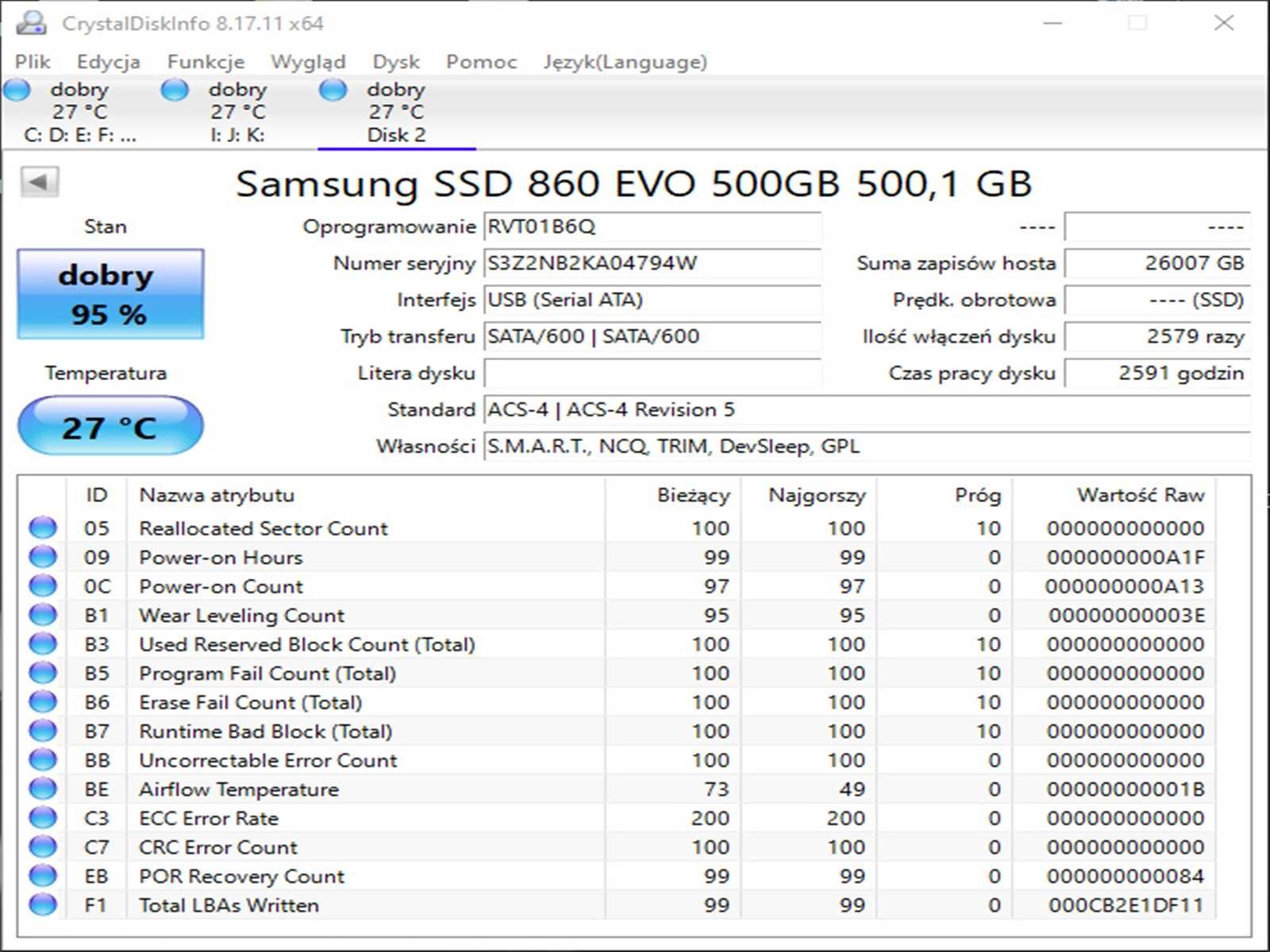 SSD 500GB Samsung 860 EvO