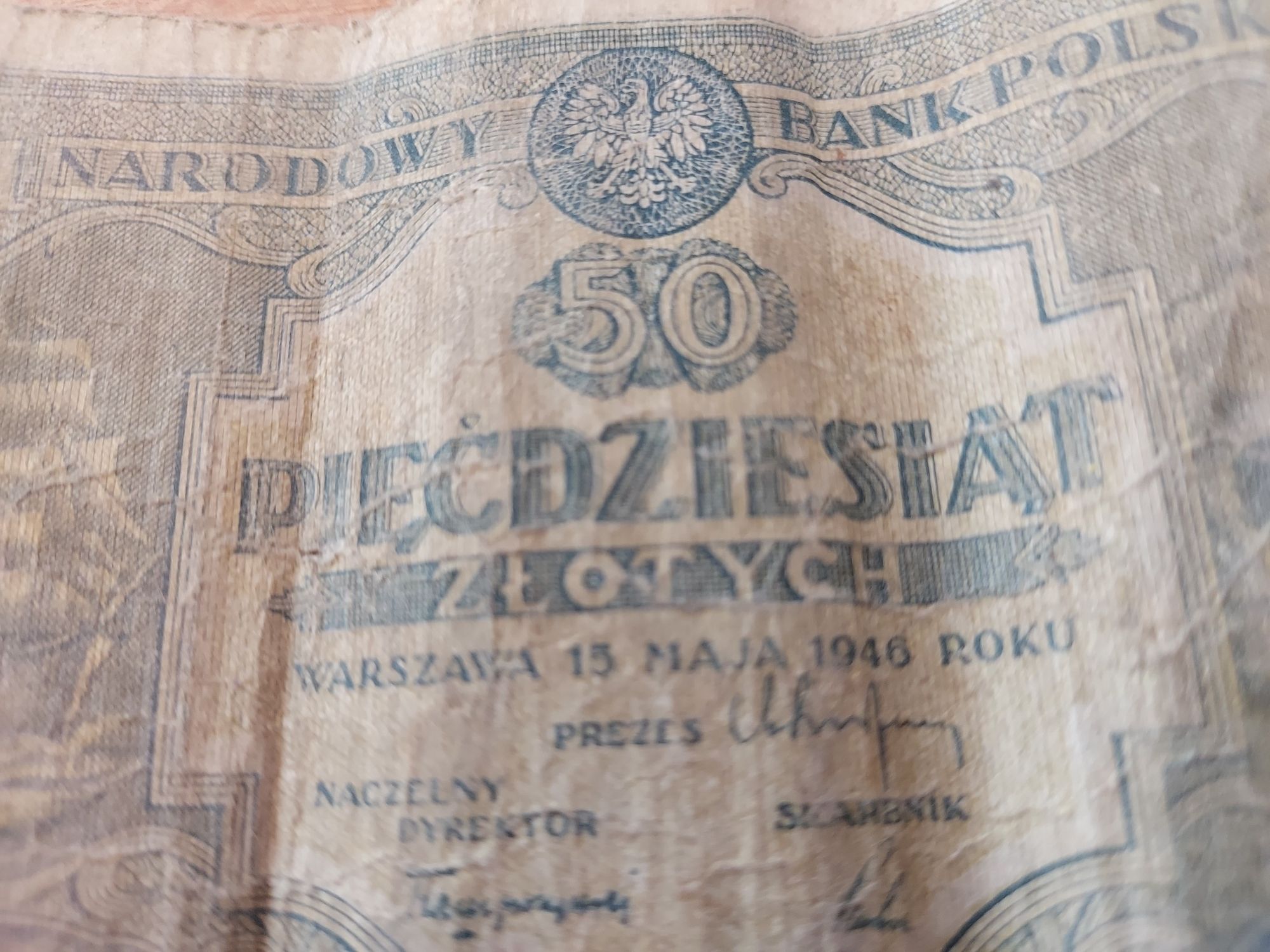 Banknoty powojenne 50zł 1946r
