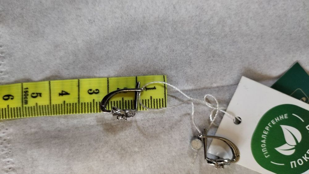 Продам нові срібні сережки 925 проби зі вставками каменю куб цирконію