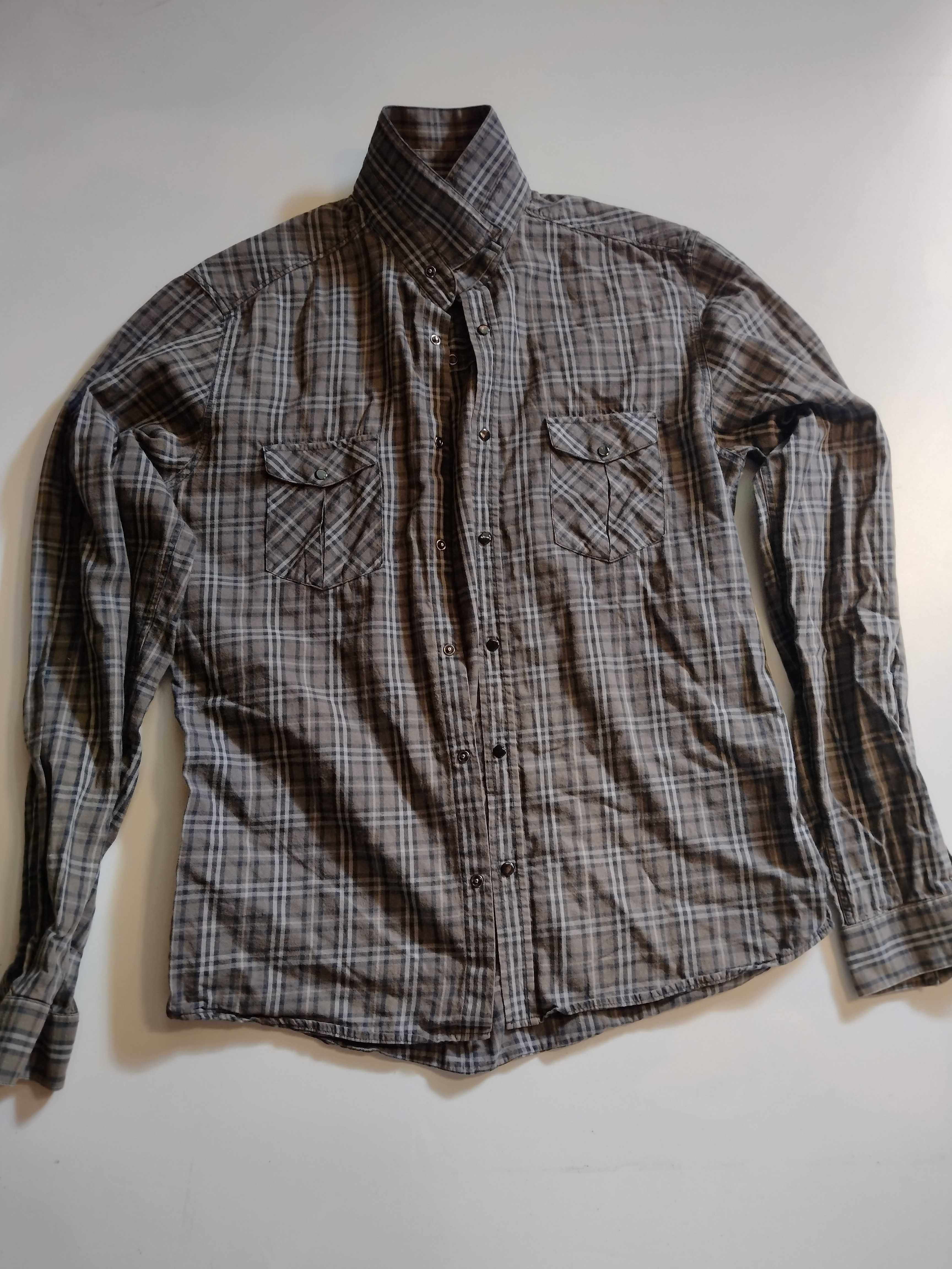 zestaw meski; M/172 spodnie Jack Jones /koszula krata/ koszulka czarna