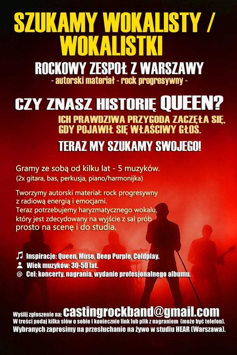 Zespół z Warszawy szuka wokalisty