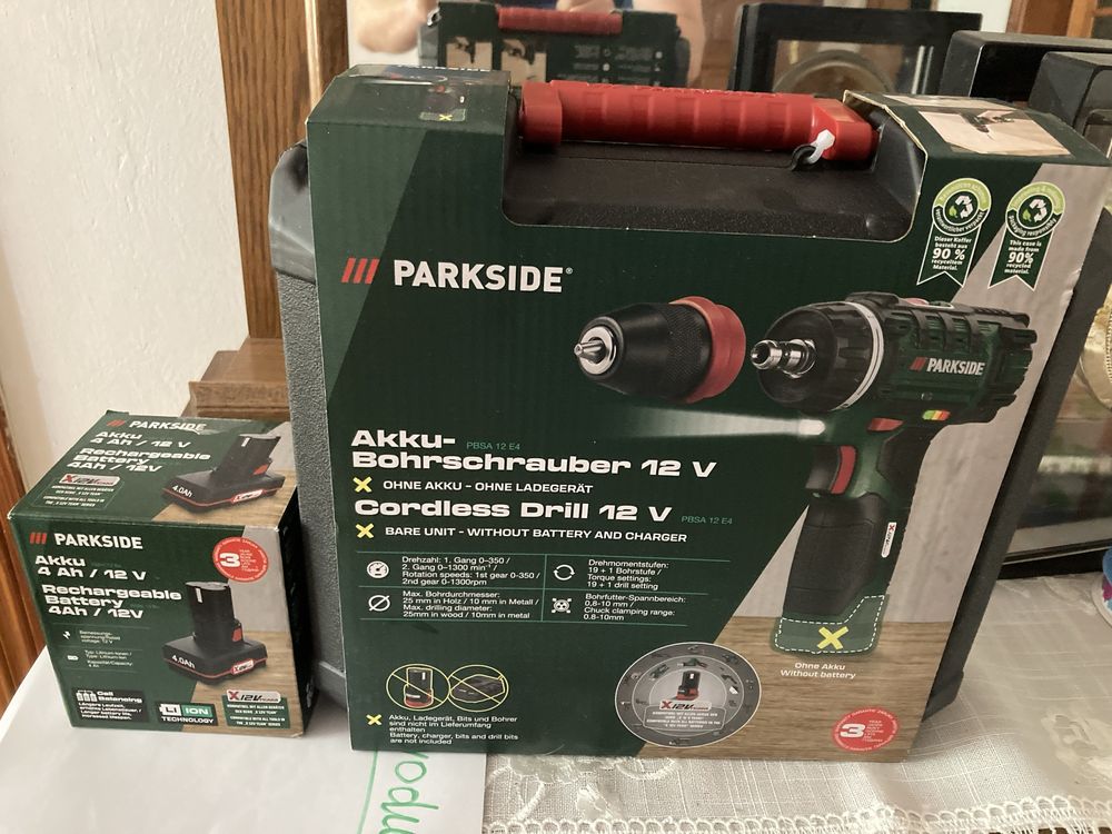 Nowa wiertarka z akumulatorem 4ah parksaide PBSA 12 E4