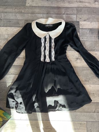 Sukienka czarno-biala rozmiar 8 - xs
