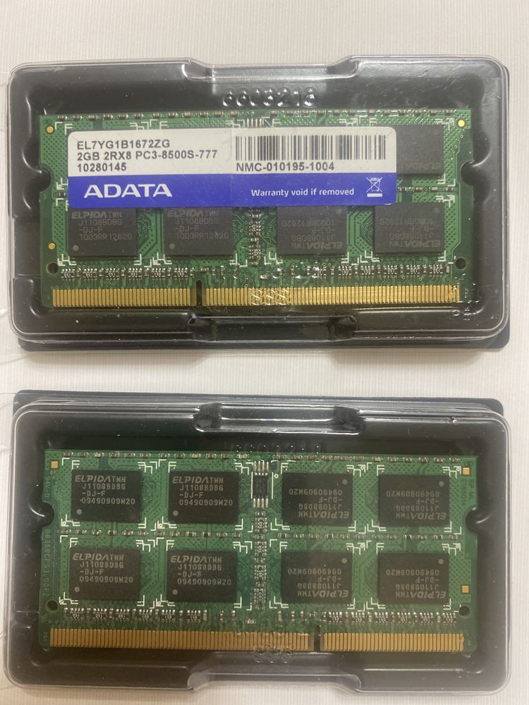 Пам'ять Adata 2gb 2rx8 pc3-8500s-777