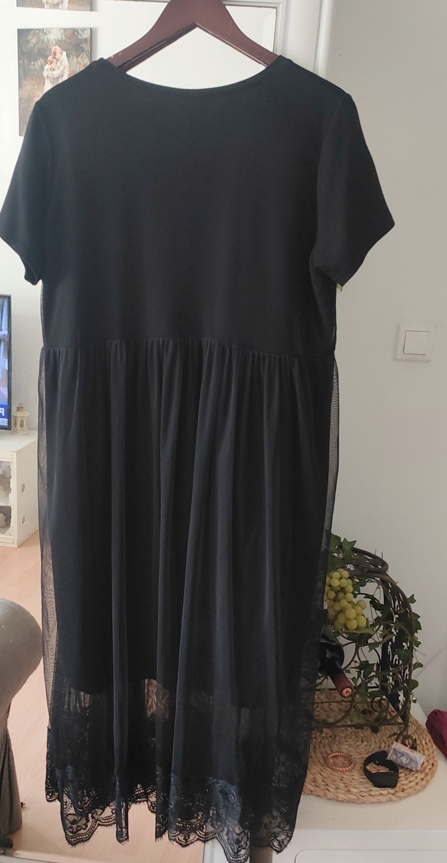 Sukienka z tiulem emo, gotyk XL