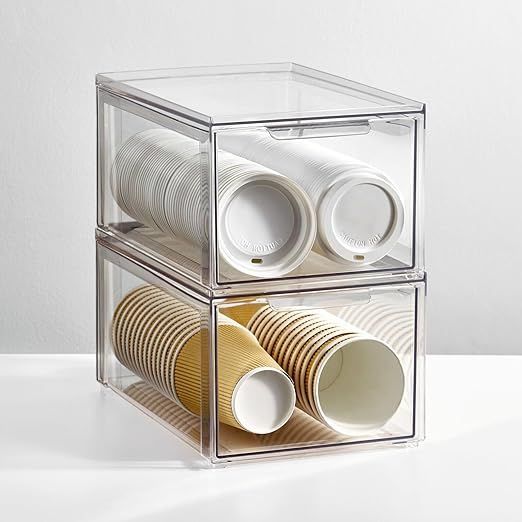 mdesign stylowy plastikowy pojemnik kuchenny z wysuwaną szufladą VV