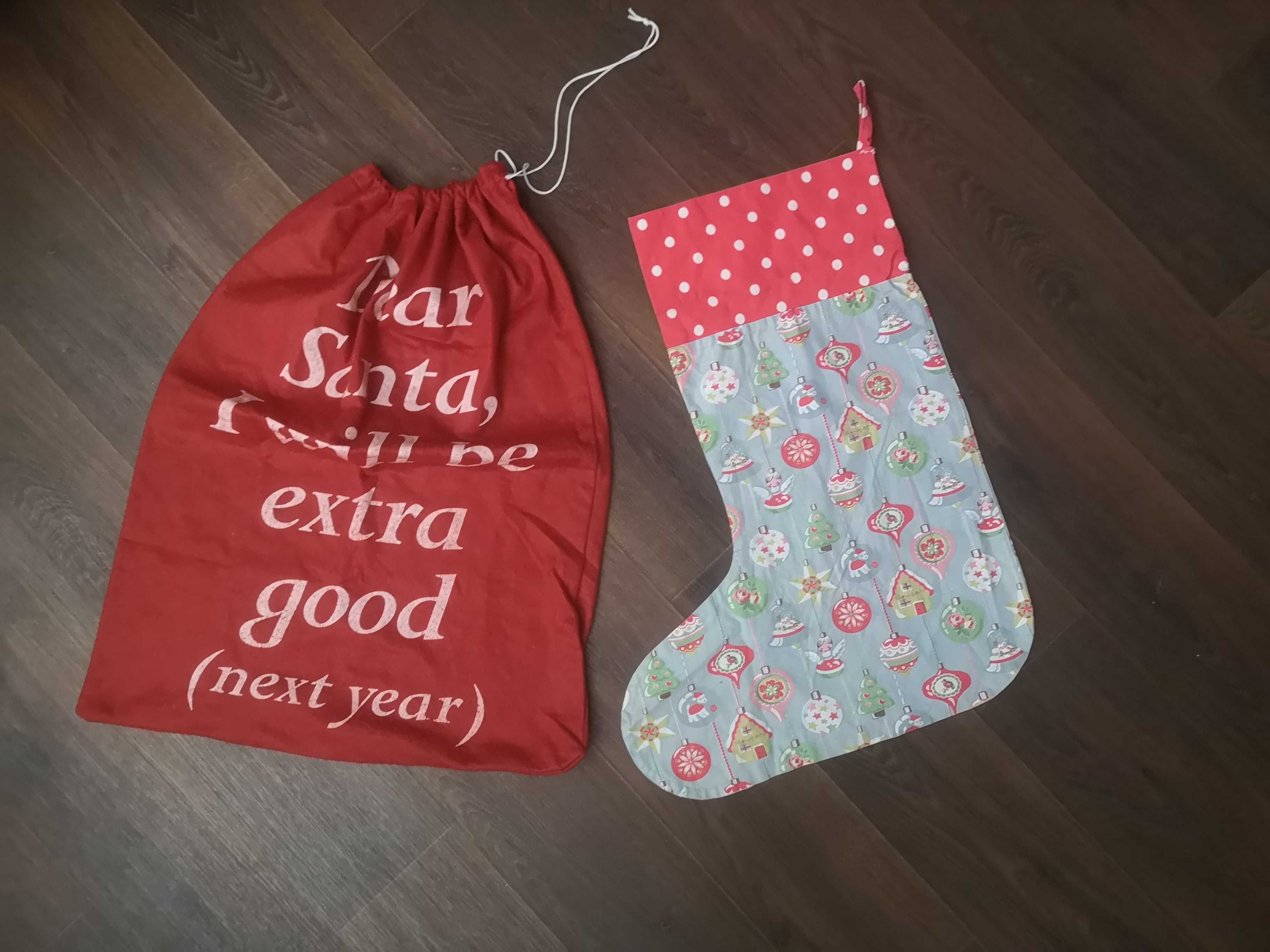 новогодний сапог сапожок мешок для подарков Санта новый года рождество