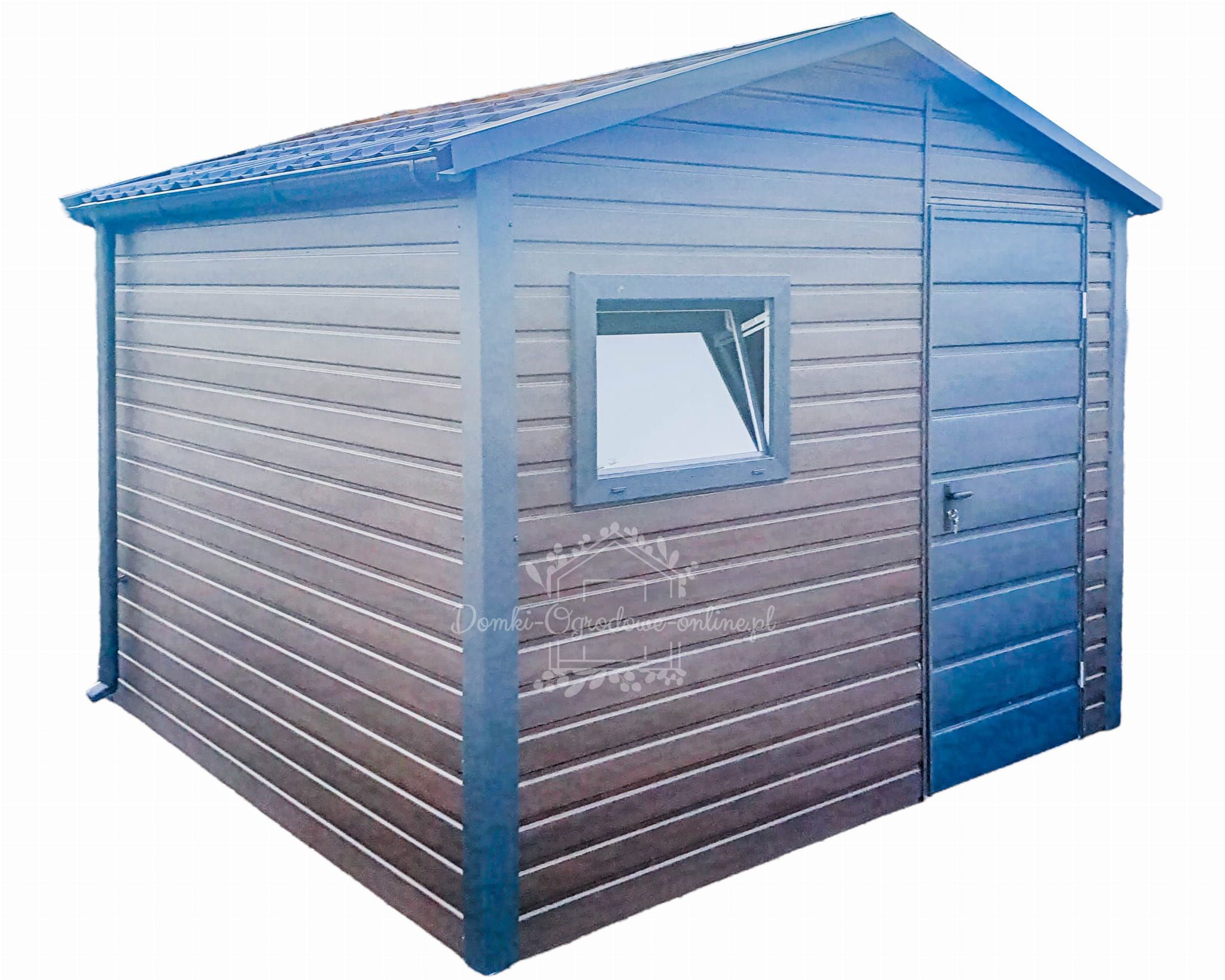 Schowek Domek Ogrodowy 3x3m Rynny Blachodachówka Dach Dwuspadowy ID648