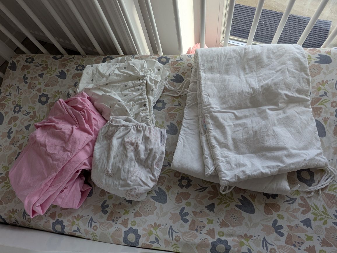Łóżeczko dla dziecka 3 w 1 - 125x65 rosnące wraz z dzieckiem, stan db/