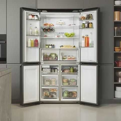 Lodówka HAIER HCR5919EHMB Side 190cm Kostkarka Dystrybutor wody