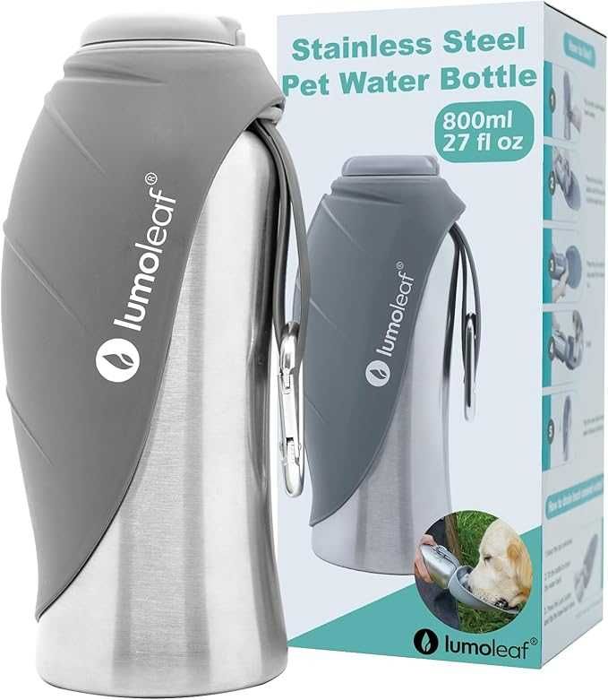 LumoLeaf Butelka na napoje dla psa 800 ml ze stali nierdzewnej