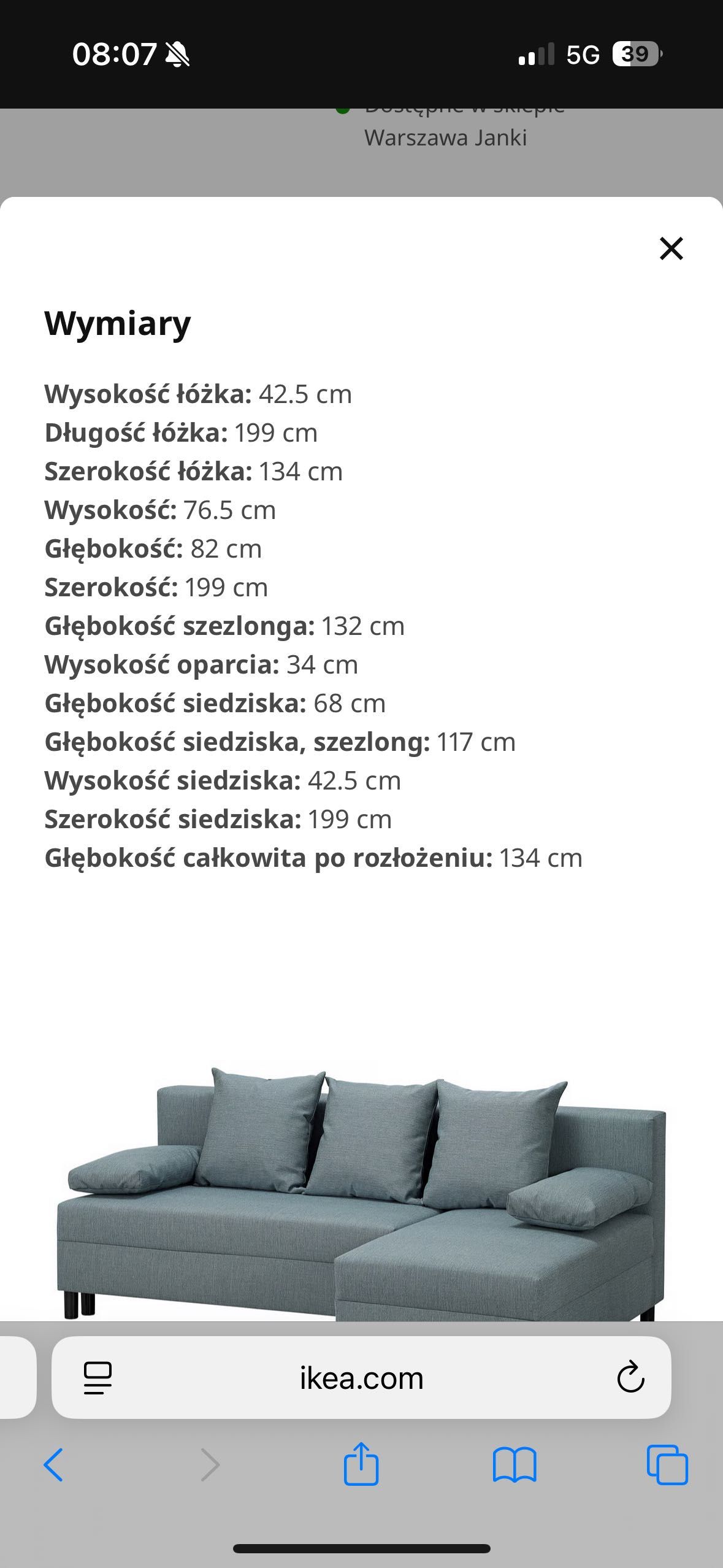 Ikea angsta narożnik