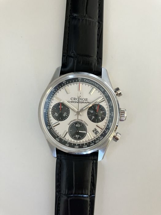 Zegarek Cronos Chronograf 38.5mm panda szafir Miyota 6S20 100m