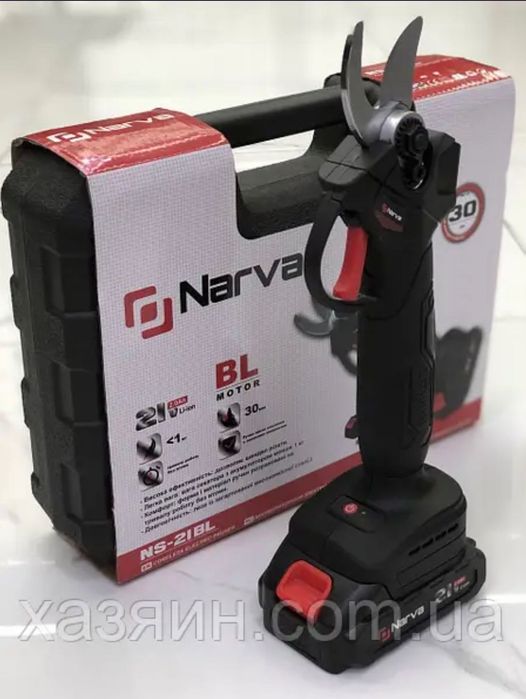 Аккумуляторный секатор Narva NS-21BL бесщеточный (2 аккумулятора)