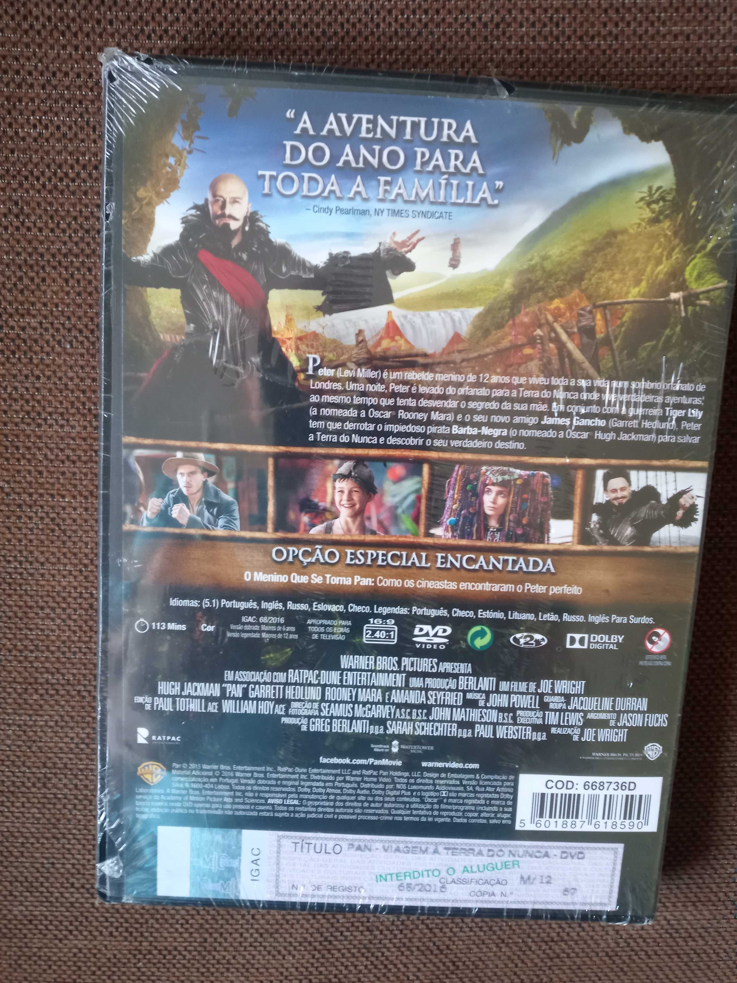 filme dvd original - pan viagem a terra do nunca - novo