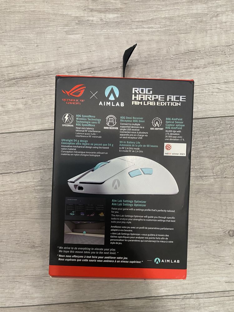 Миша Asus Rog Harpe Ace Aim Lab Edition white Нова