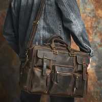 Мужской кожаный портфель-сумка из натуральной кожи