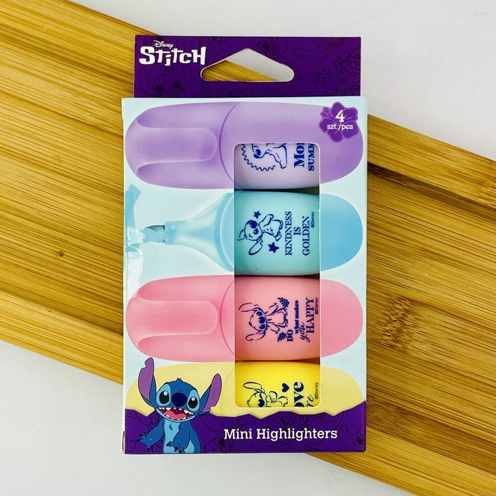Pastelowe Mini Zakreślacze Mazaki 4 Kolory Disney Lilo & Stitch