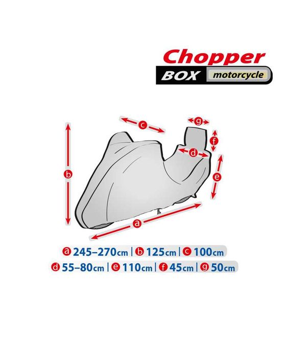 Pokrowiec na motocykl XXL CHOPPER BOX, DŁ. 245-270 CM BASIC GARAGE