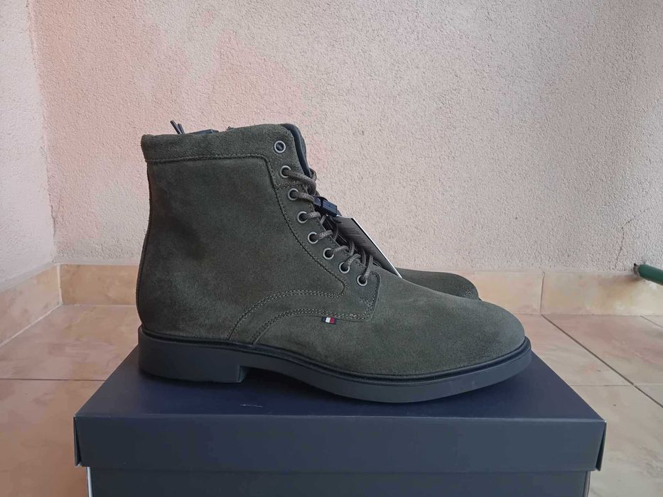 Tommy Hilfiger 45 buty męskie wysokie bez ocieplenia wkł. 30cm zamsz