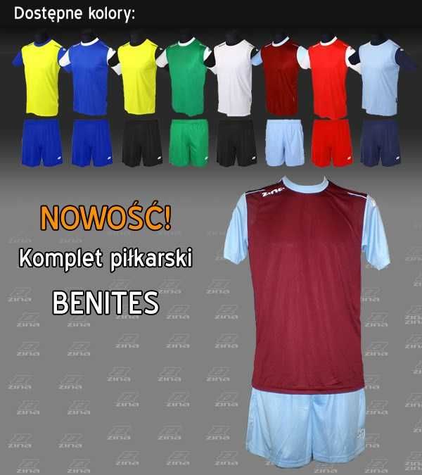 XL Komplet piłkarski Zina BENITES, strój sportowy, koszulka, spodenki