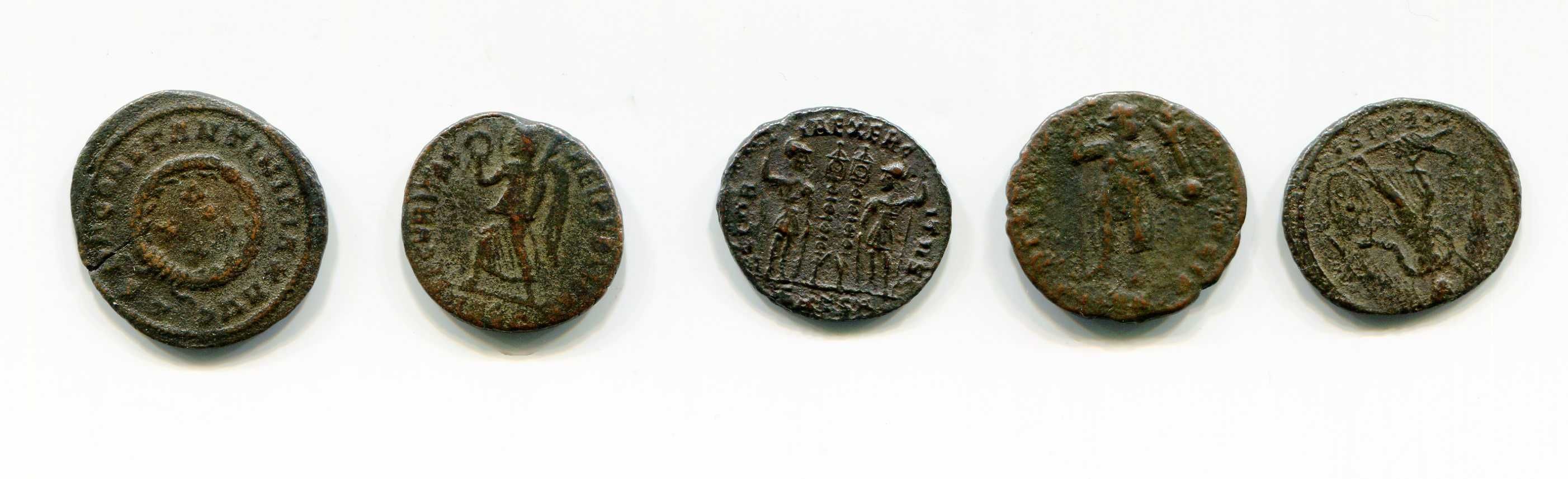 Lote 5 x Moedas Romanas Originais 300 - 400 DC RARO