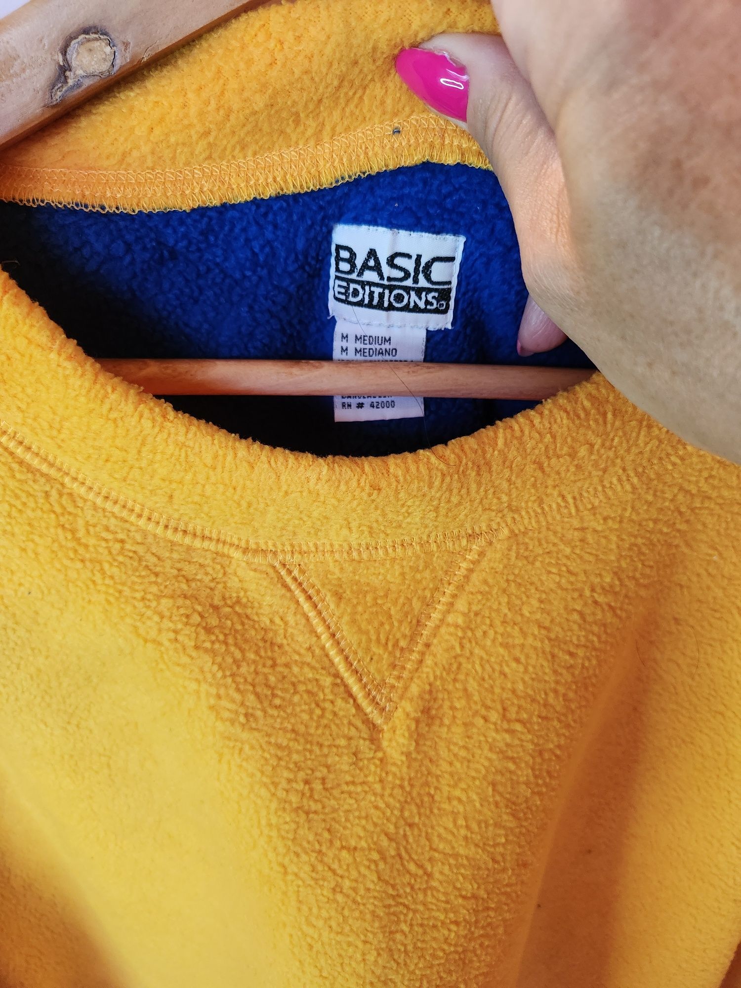 Bluza męska z polaru żółta Basic Editions M
