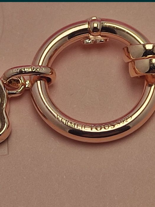 Naszyjnik z misiem różowe srebro vermeil 925 hold