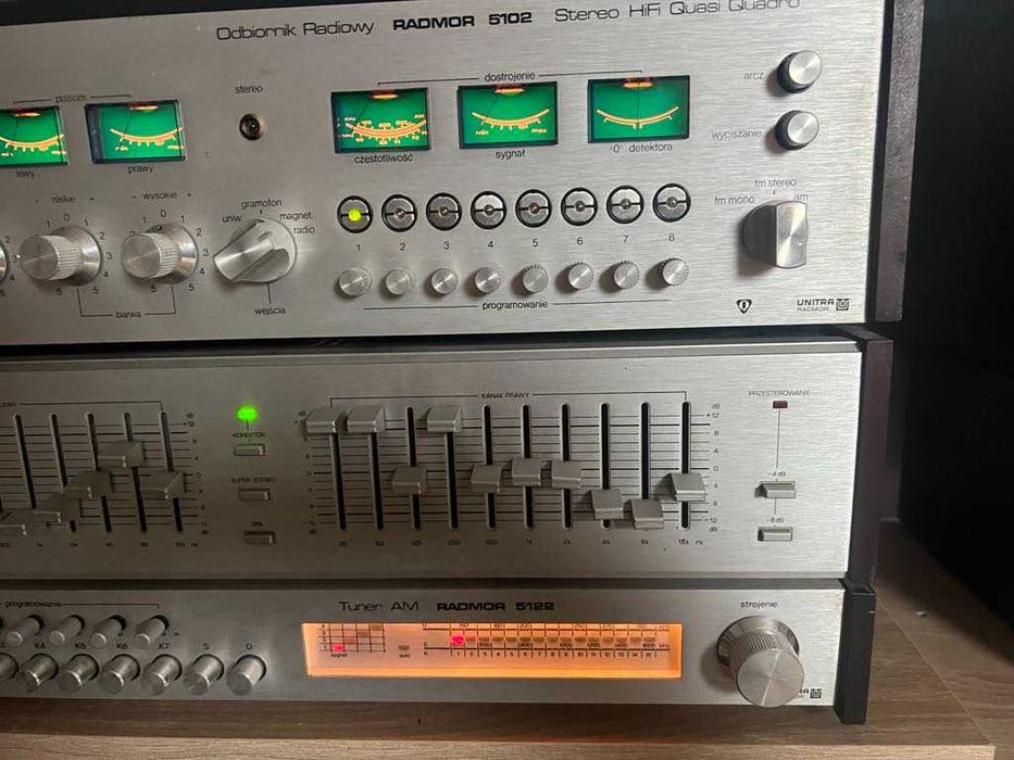 zestaw ampituner Radmor 5102, tuner 5122, korektor 5471 super stan