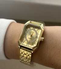 Zegarek prostokatny pozlacany na bransolecie damski nowy vintage