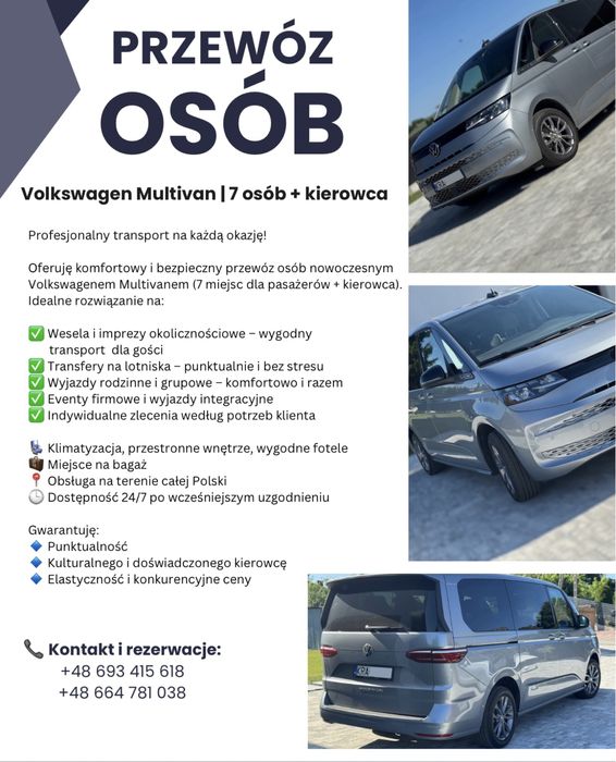 Przewóz osób na rózne okazje