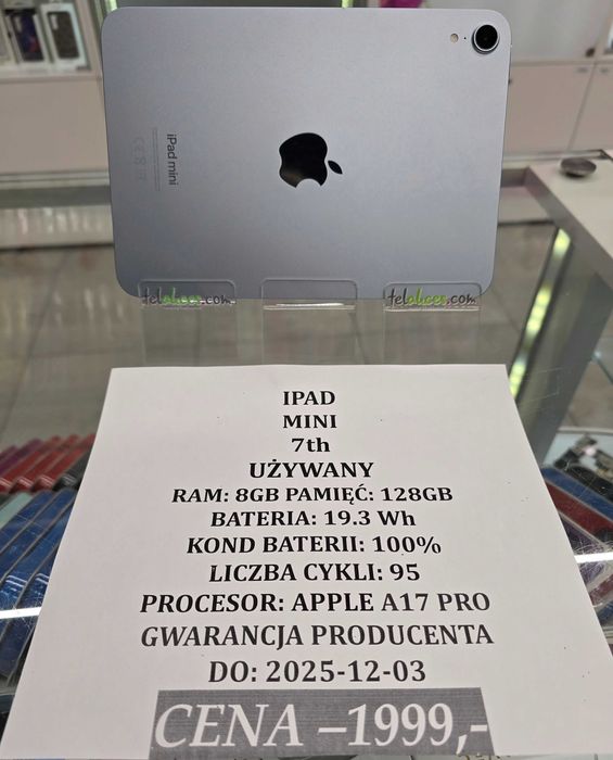 IPad Mini 7th gen 128GB Bat. 100% GWARANCJA Telakces Felicity *Raty 0%