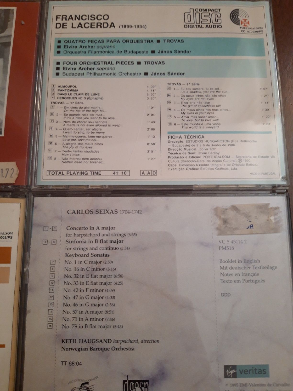 2 CDs de compositores portugueses: Almeida Mota/Carlos Seixas