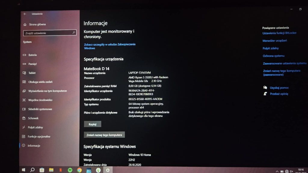Laptop HUAWEI MateBook D 14