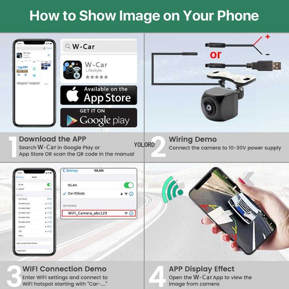 Камера заднього виду/паркування WIFI, IOS+Android, Night Vision
