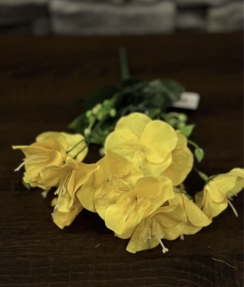 Bukiet sztucznych kwiatów żółte 32 cm 48tknkw