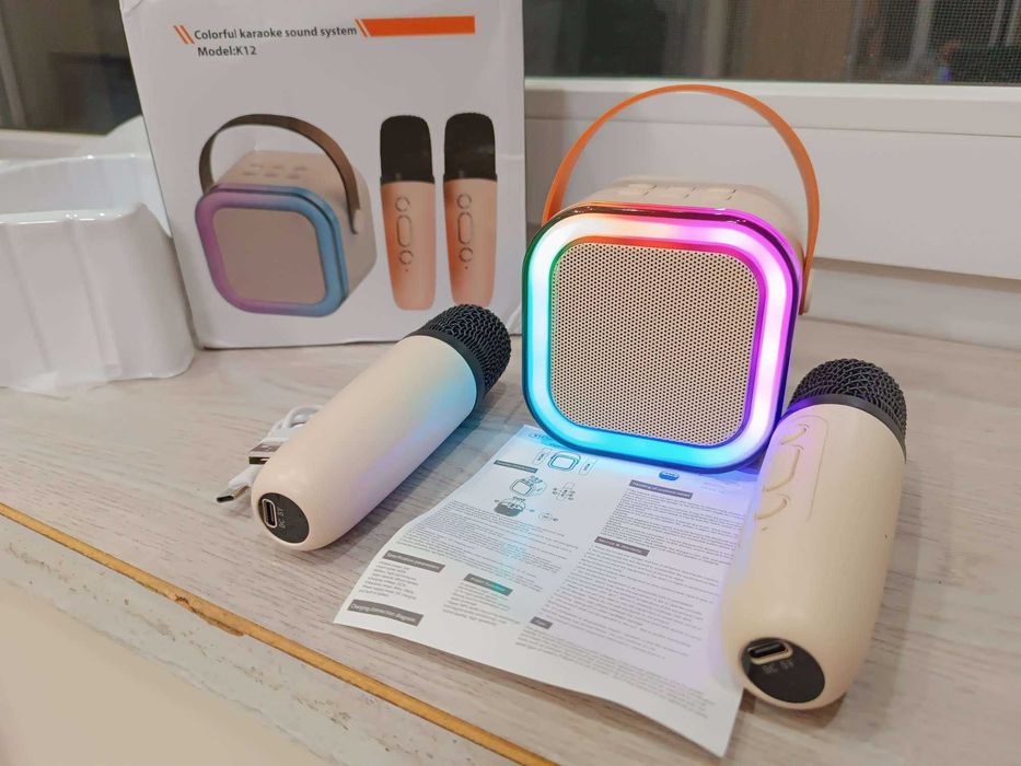 Караоке Бездротова колонка з 1  чи 2 мікрофонами с RGB підсвіткою НОВЕ