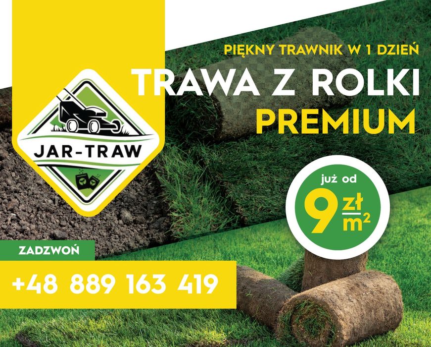 Trawa z rolki/ Trawnik w rolce/ transport/montaż