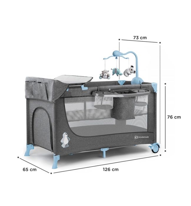 Berço de viagem Kinderkraft Joy Blue