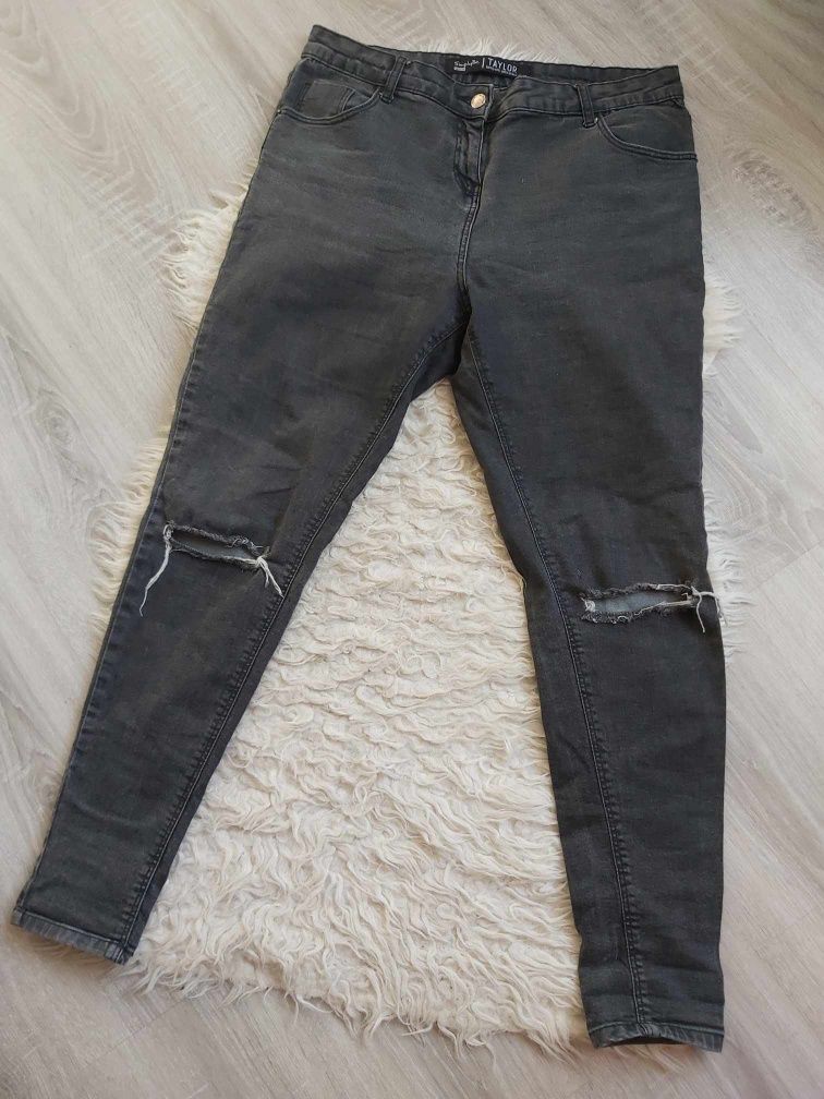 Spodnie dżinsy jeansy super skinny r.44 XL ciemny denim