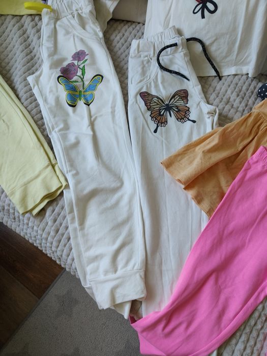 Paka ubranek dziewczęcych wójcik dres spodnie komplet sukienka leginsy