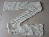 Pasek cienki szal szalik 10 x 130 cm biały