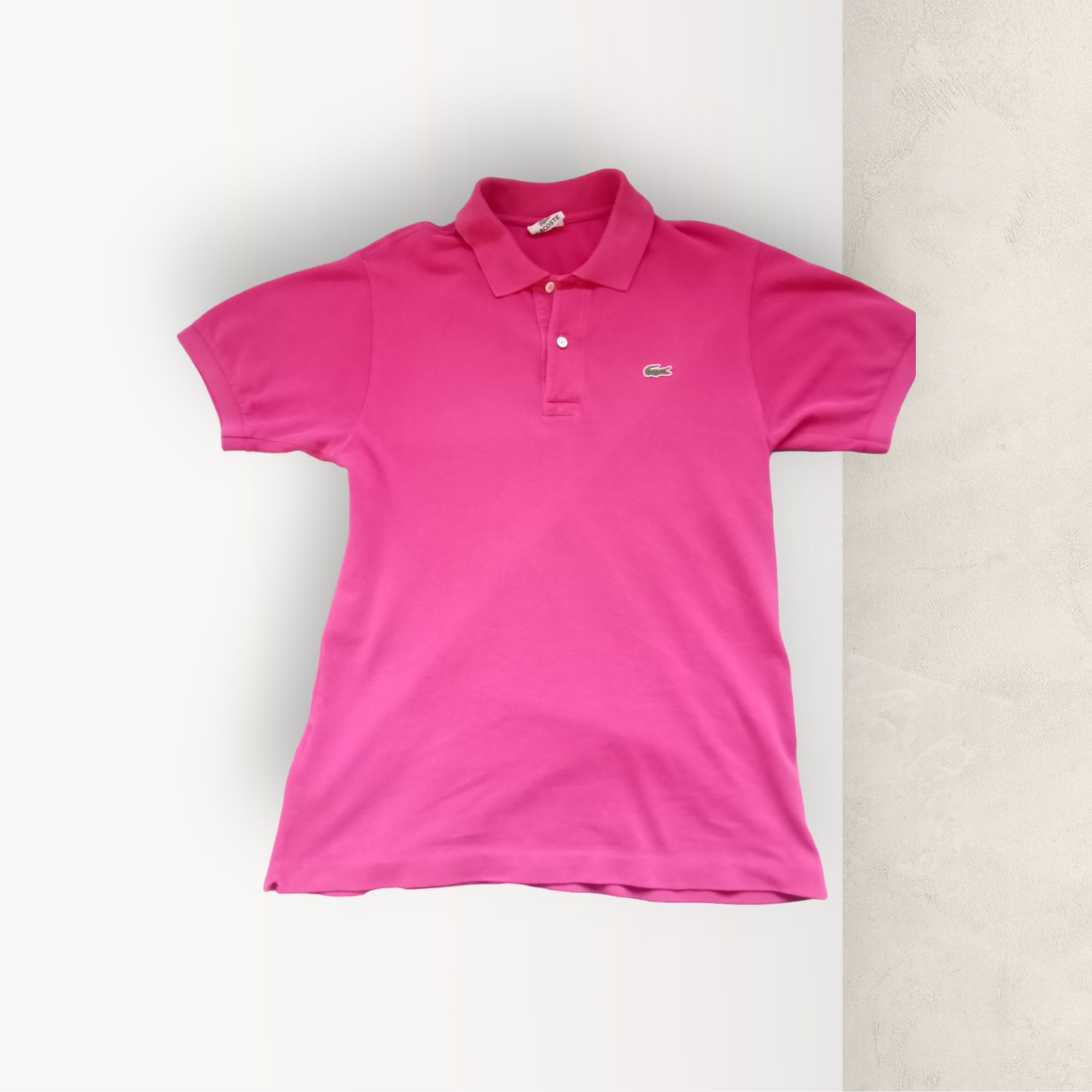 Pink Lacoste polo