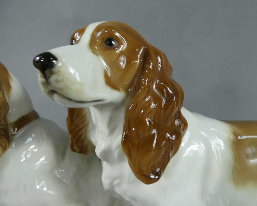 Figura porcelana Hutschenreuther dwa Cocker Spaniel pies 1970 - 1985