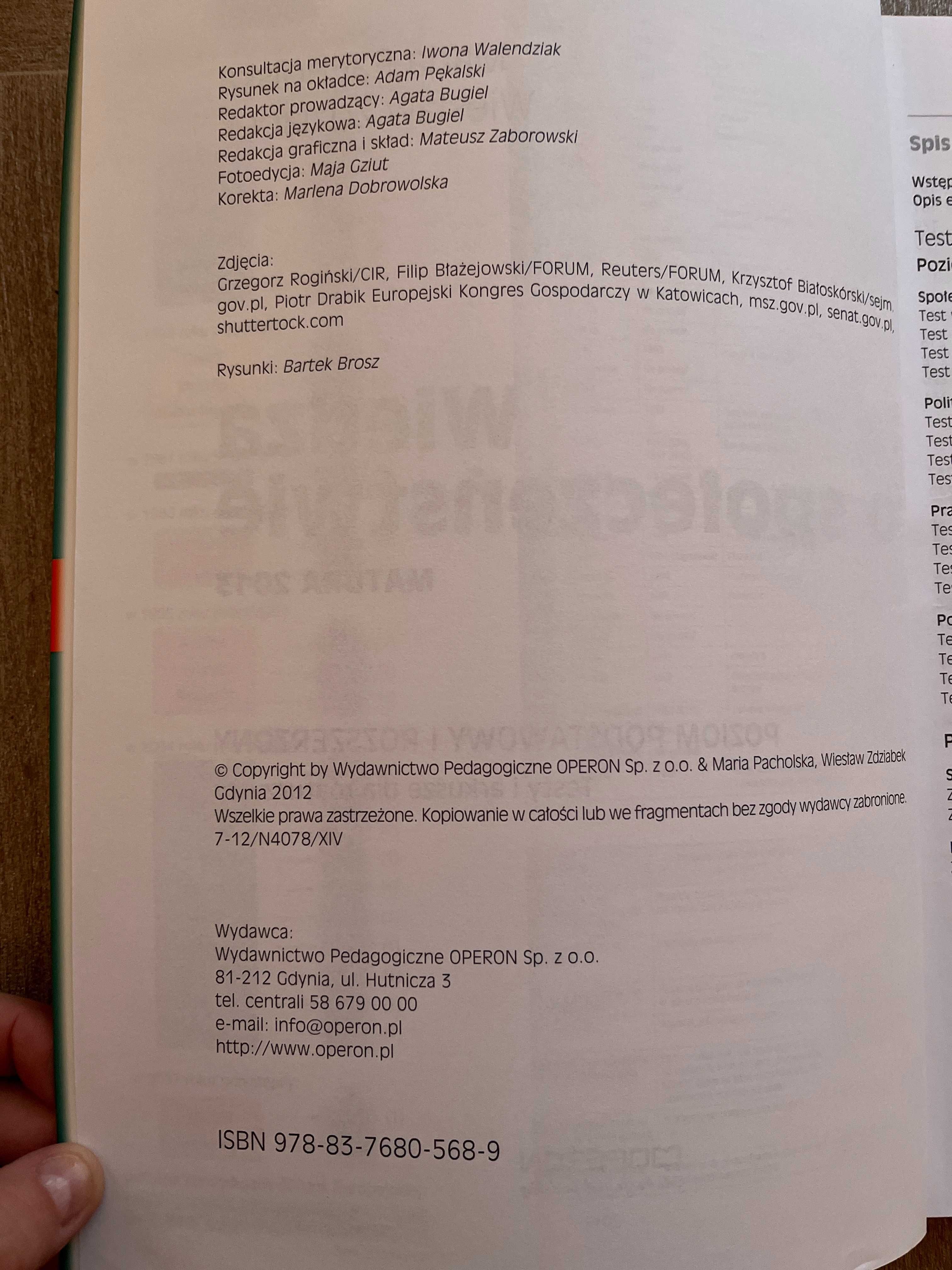Matura 2013 WOS testy i arkusze OPERON
